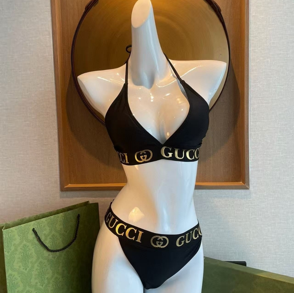 Gucci Logo Strap Triangle Bikini - image 3